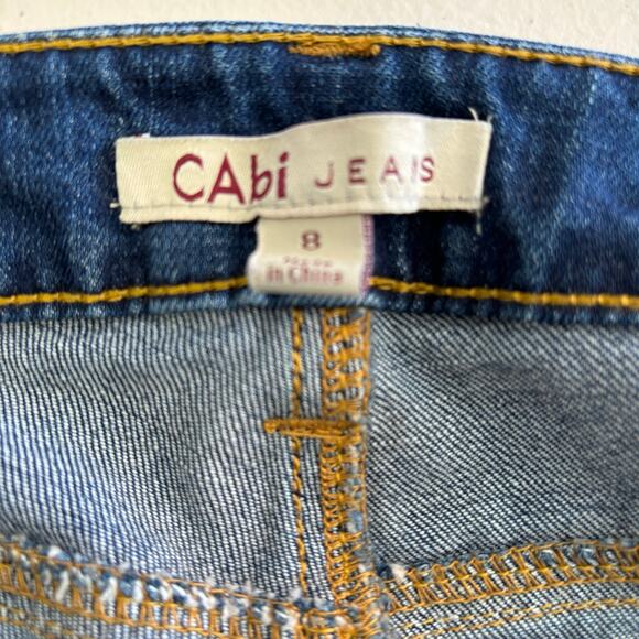 Cabi Jean's Women's Size 8 Low Rise Dark Wash Five Pocket Skinny Denim Jeans - Picture 4 of 12
